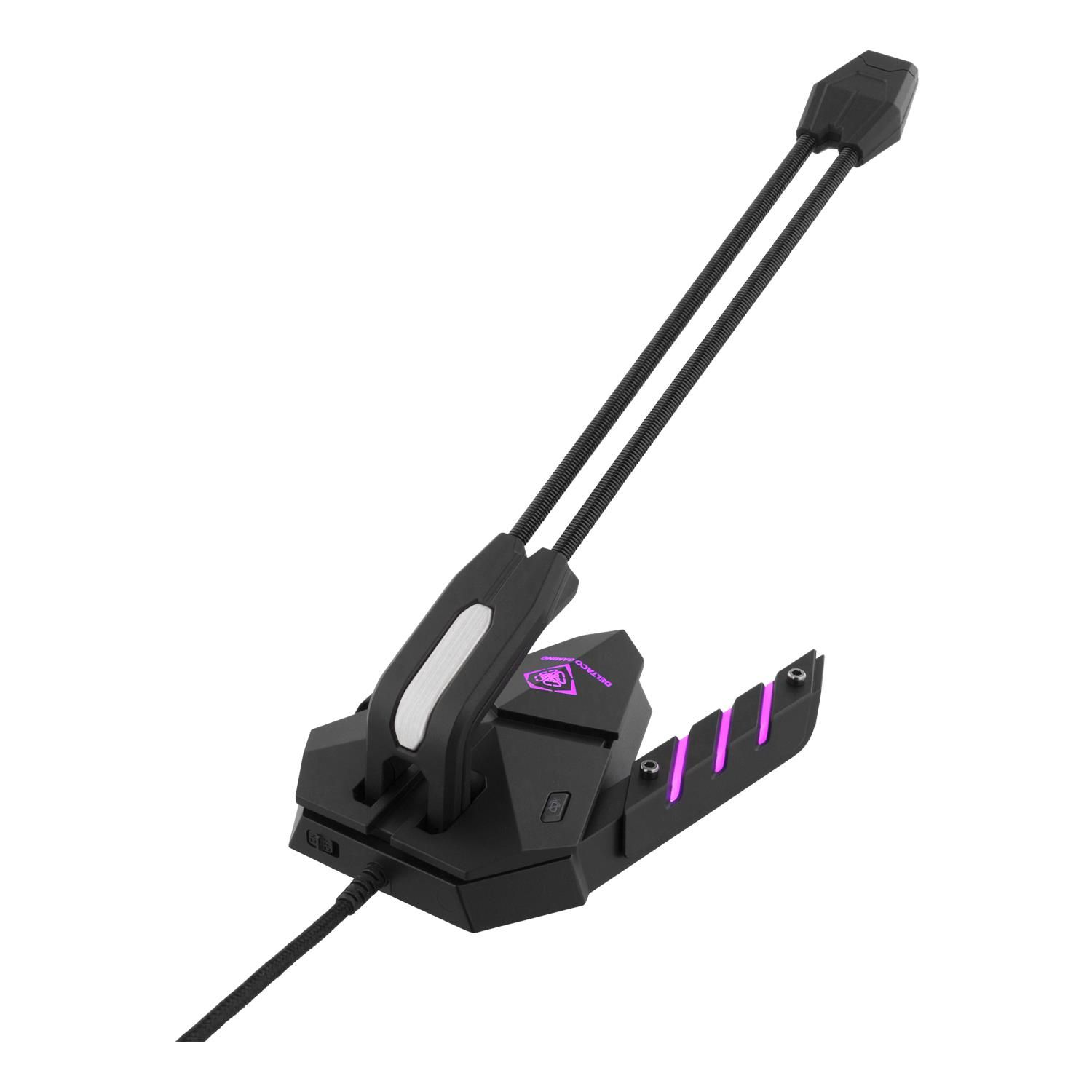 RGB USB-Tischmikrofon Mikrofon GAMING DELTACO schwarz Gaming