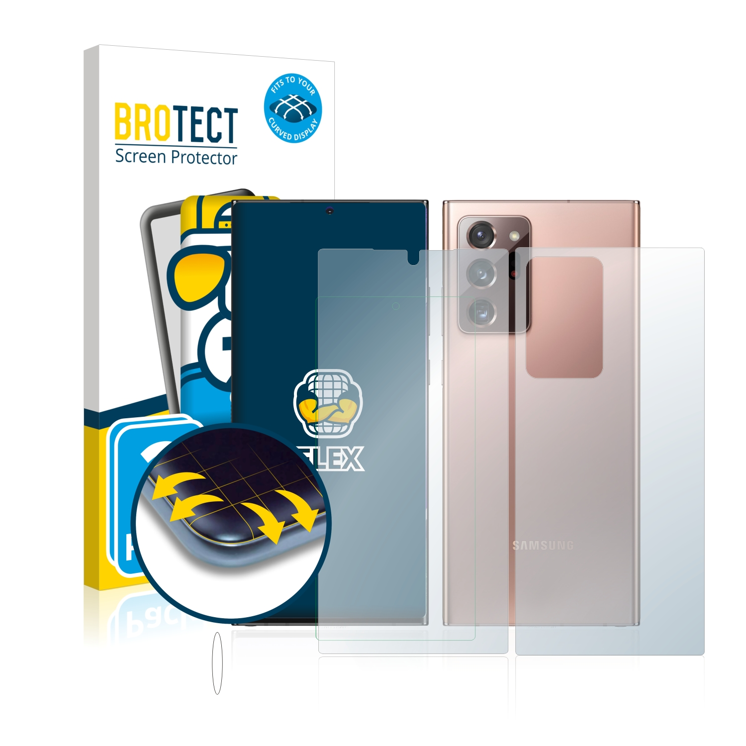 BROTECT 2x Flex Full-Cover Samsung Ultra 20 3D Schutzfolie(für 5G) Curved Galaxy Note