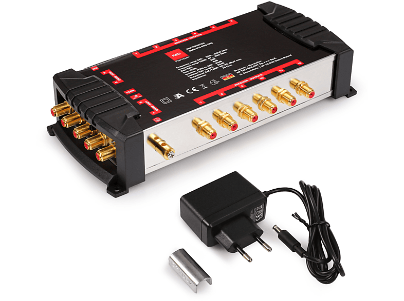 RED OPTICUM OMS 5/8 Pro TRQ Multiswitch – Idéal 1 Satellite Pour 8 Participants, Contacts Or 4K UHD 3D, Quattro & Quad LNB