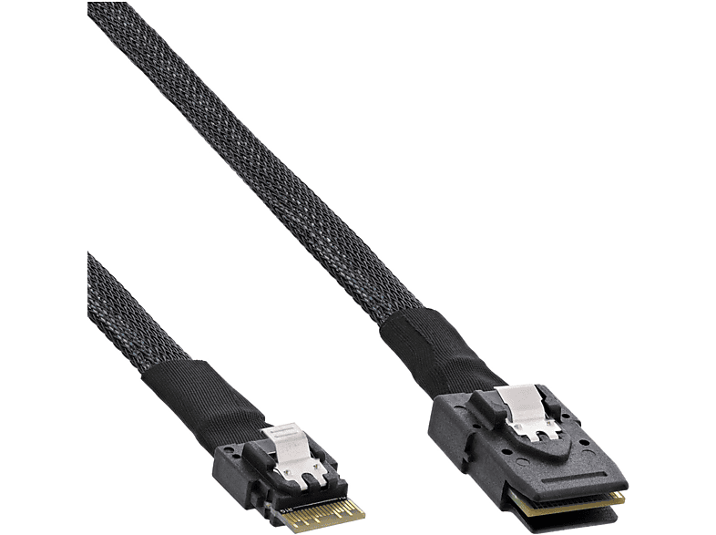 INLINE InLine® Slim SAS Kabel, SFF-8087, m 0,5m, SFF-8654 zu SAS, 12Gb/s, 0,5 SAS Mini