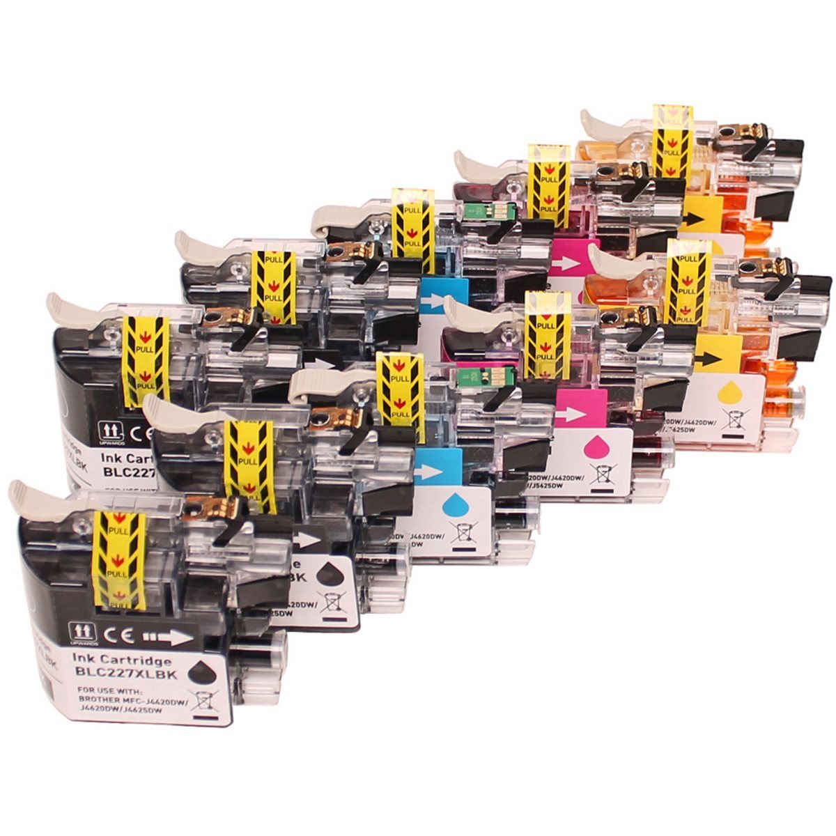 ABC Kompatibel Set 10x Tinte LC-225XL CMYK (Black C Y M BK Yellow) ) (LC-227XL Cyan Magenta