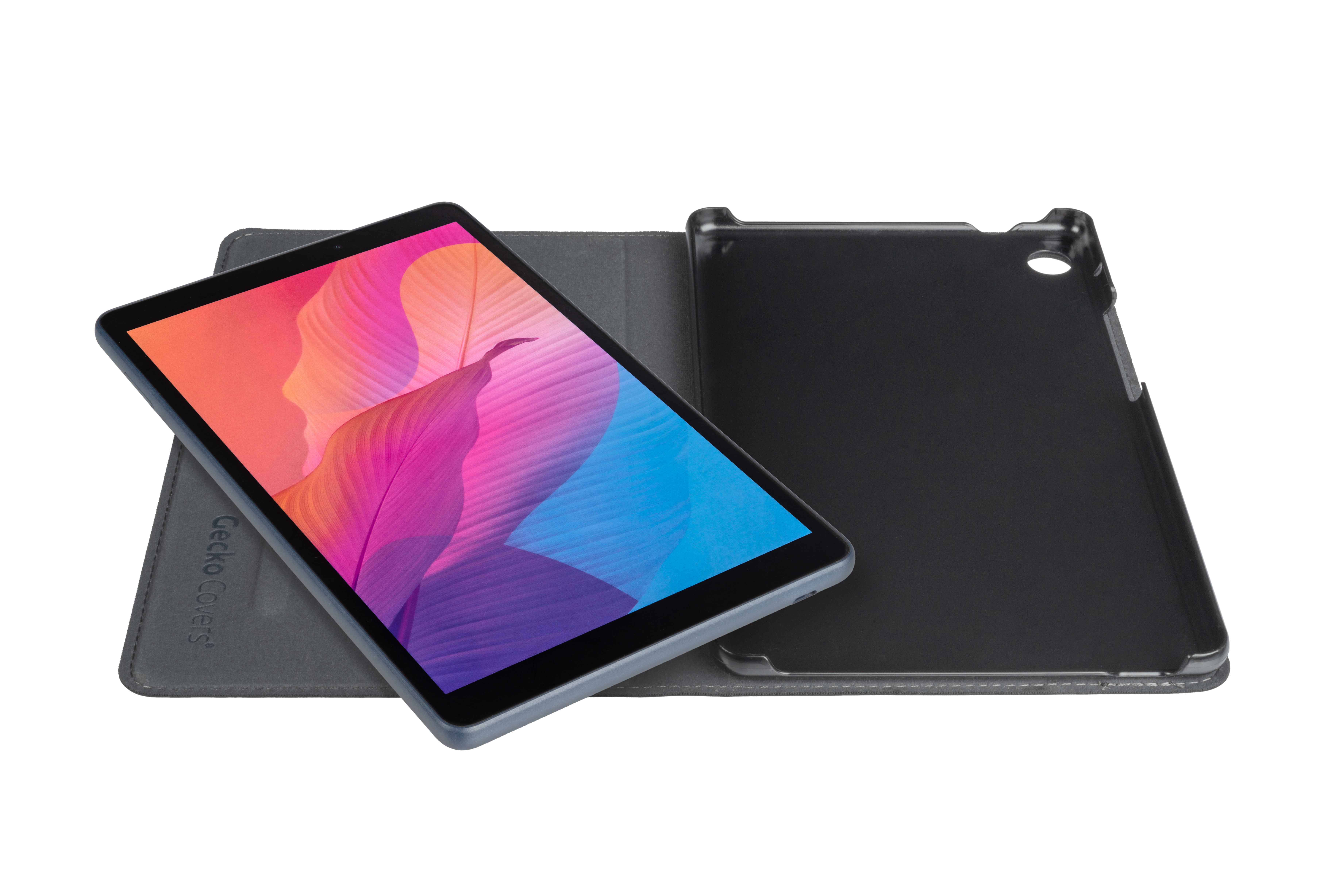 GECKO COVERS Easy-Click Cover 2.0 Tablet Hülle Bookcover Schwarz PU für Leather, Huawei