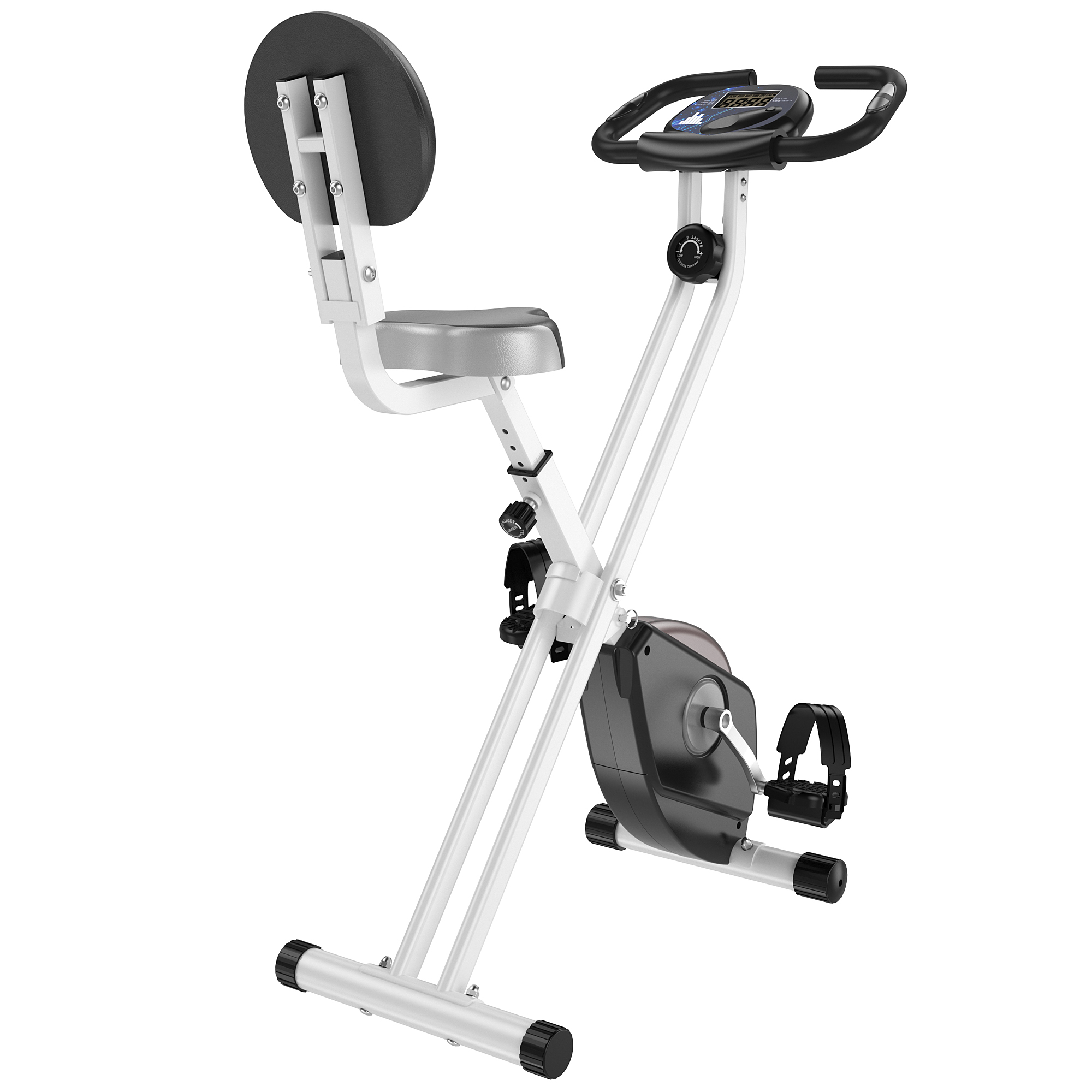 UMAY 8-stufig einstellbare Reluktanz, höhenverstellbar Heimtrainer, Schwarz+Grau