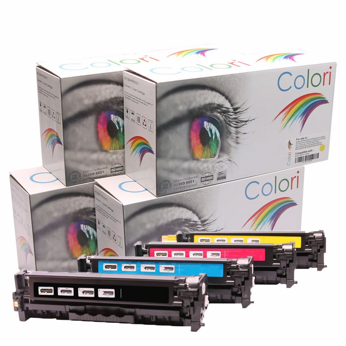 COLORI Kompatibel Set 718 K Toner M Y Black C Yellow) 718 (718 CMYK 4x 718 Magenta Cyan