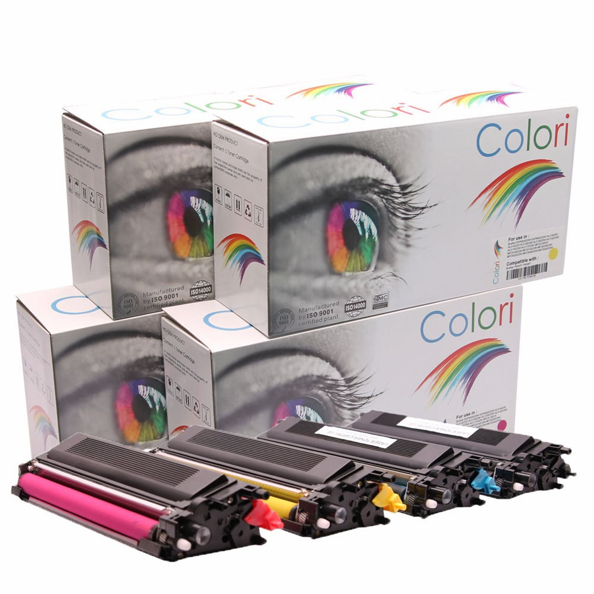 COLORI Kompatibel Set Cyan (TN135BK 4x CMYK Magenta TN135Y Black Yellow) TN135C TN135M Toner