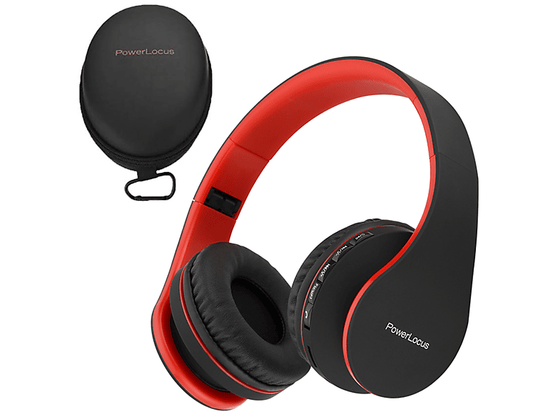 P1, Kopfhörer Rot Bluetooth POWERLOCUS Over-ear