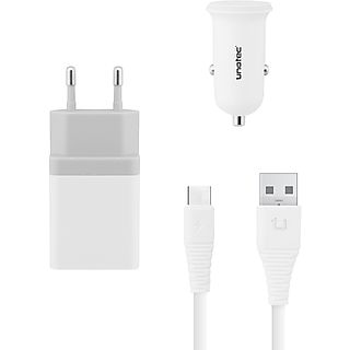 Cargadores - UNOTEC PACK CARGADOR USB-C CAR & HOME 31.0303, 20