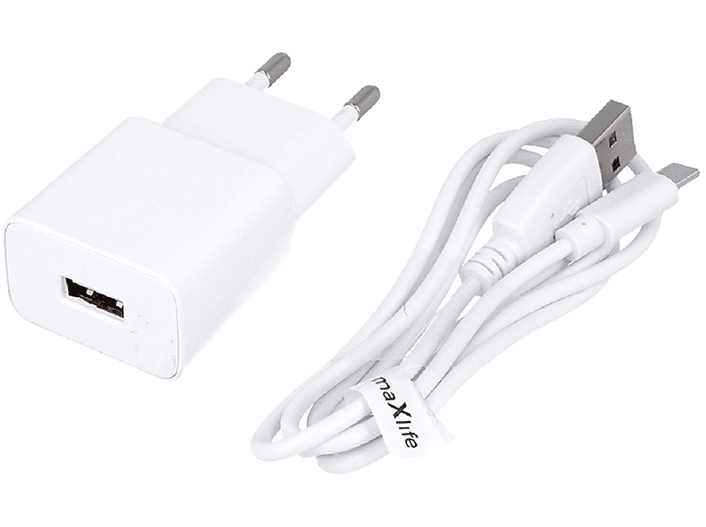 1A USB COFI USB Netzteil Typ-C mit Universal, Kabel Ladegerät Weiß