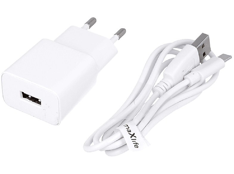 COFI 1A USB Netzteil mit USB Typ-C Kabel Ladegerät Universal, Weiß
