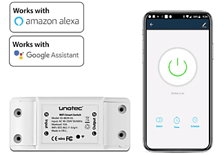 Interruptor WiFi - UNOTEC Interruptor Wifi Compatible Con Alexa Y Google Home, Blanco