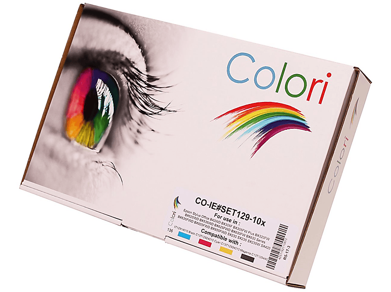 COLORI Kompatibel Set 10x Tinte CMYK (C13T12914010 Black C13T12924010 Cyan C13T12934010 Magenta C13T12944010 Yellow)