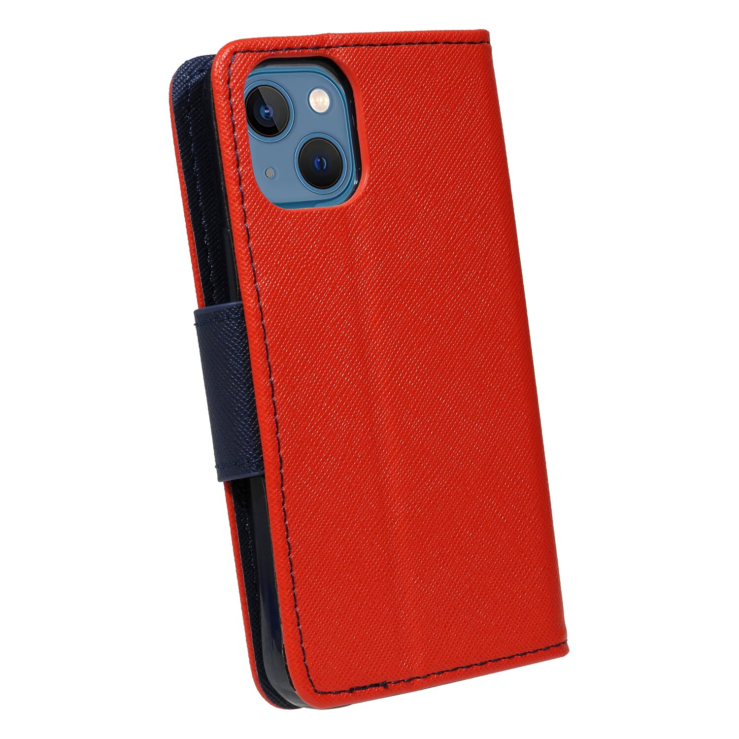 Tasche, Mini, COFI iPhone 13 Apple, Bookcover, Buch Rot-Blau