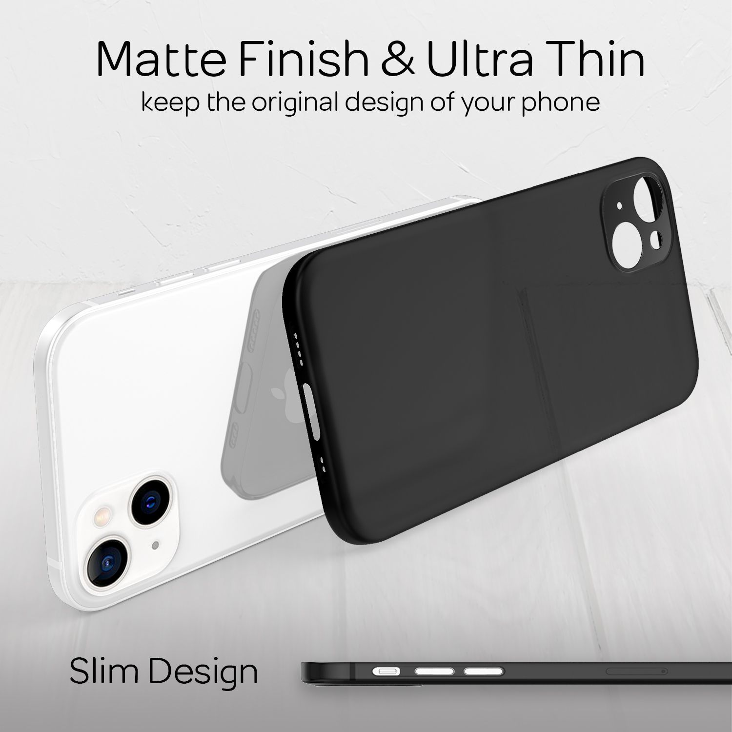 Backcover, Hardcase, 0,3mm iPhone Mini, Xiaomi, Schwarz Extrem NALIA Dünnes Mattes 13