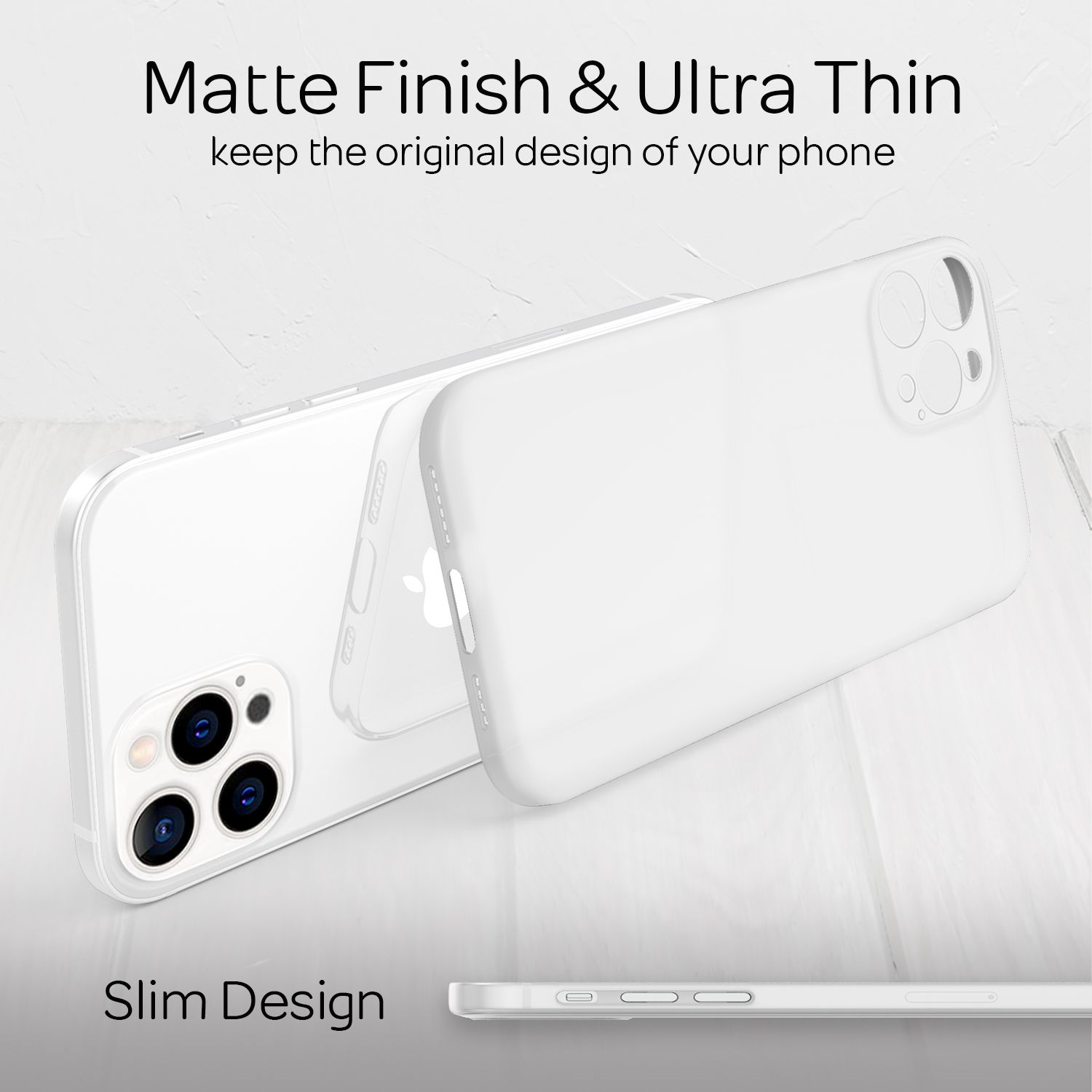Max, Apple, iPhone Pro Extrem Hardcase, Weiß 0,3mm Mattes NALIA Dünnes Backcover, 13