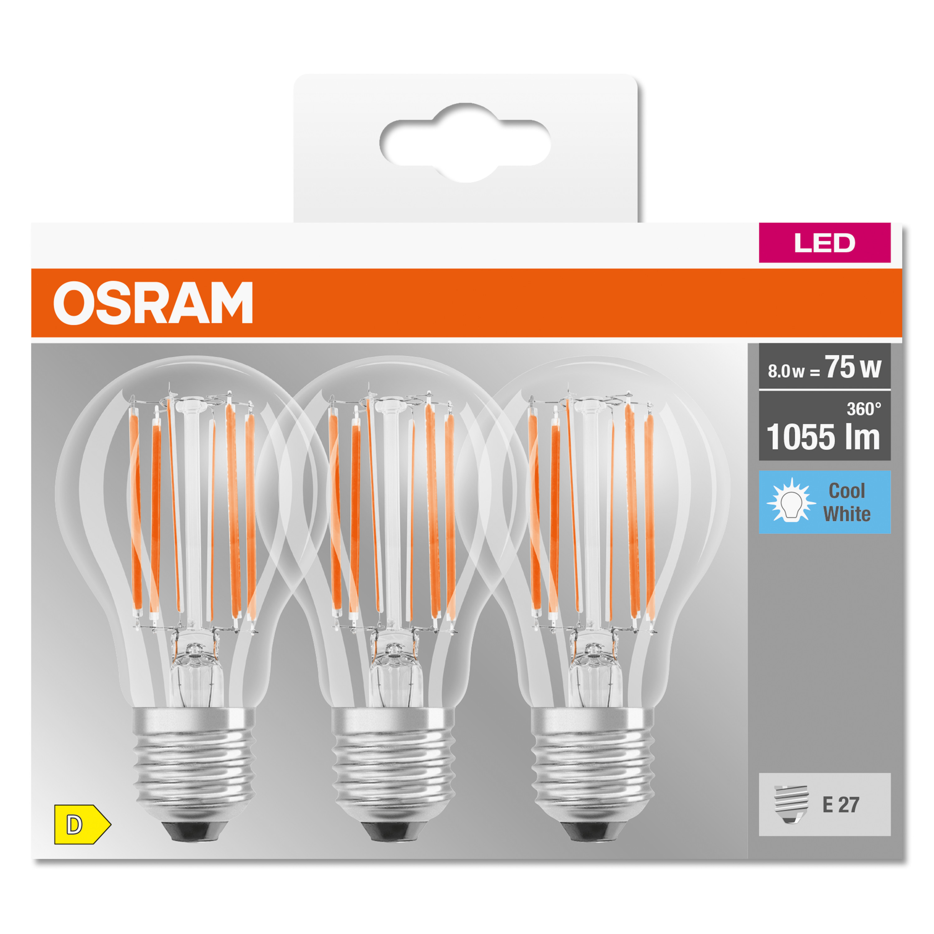 OSRAM  BASE CLASSIC Lampe LED lumen A Kaltweiß LED 1055