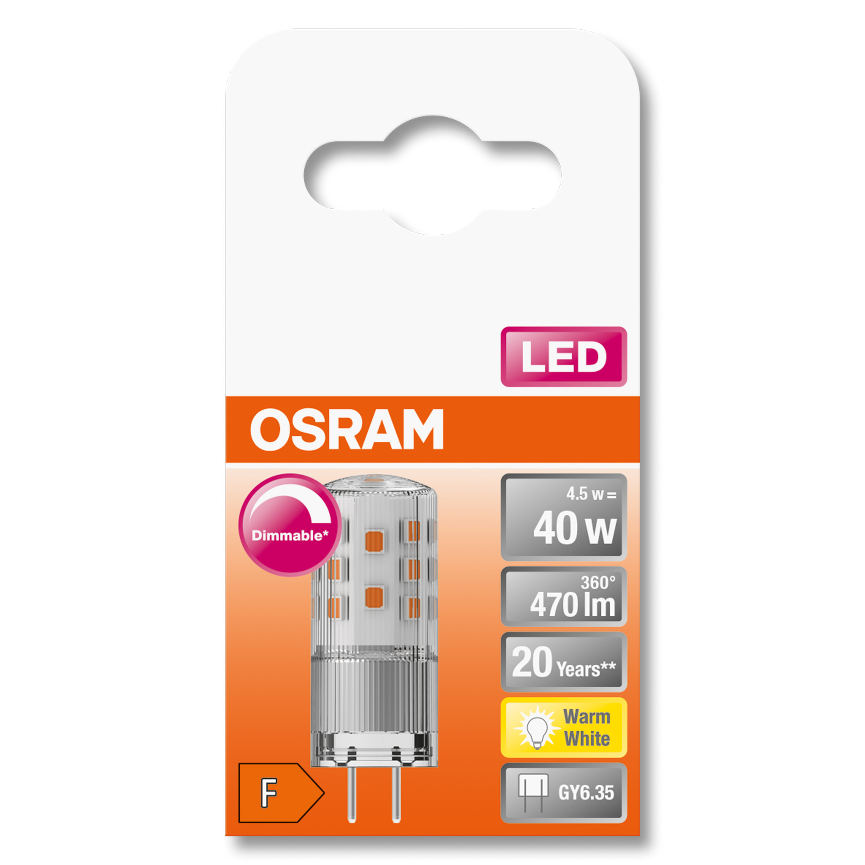 PIN 12 470 OSRAM  Lampe Warmweiß DIM LED V lumen LED