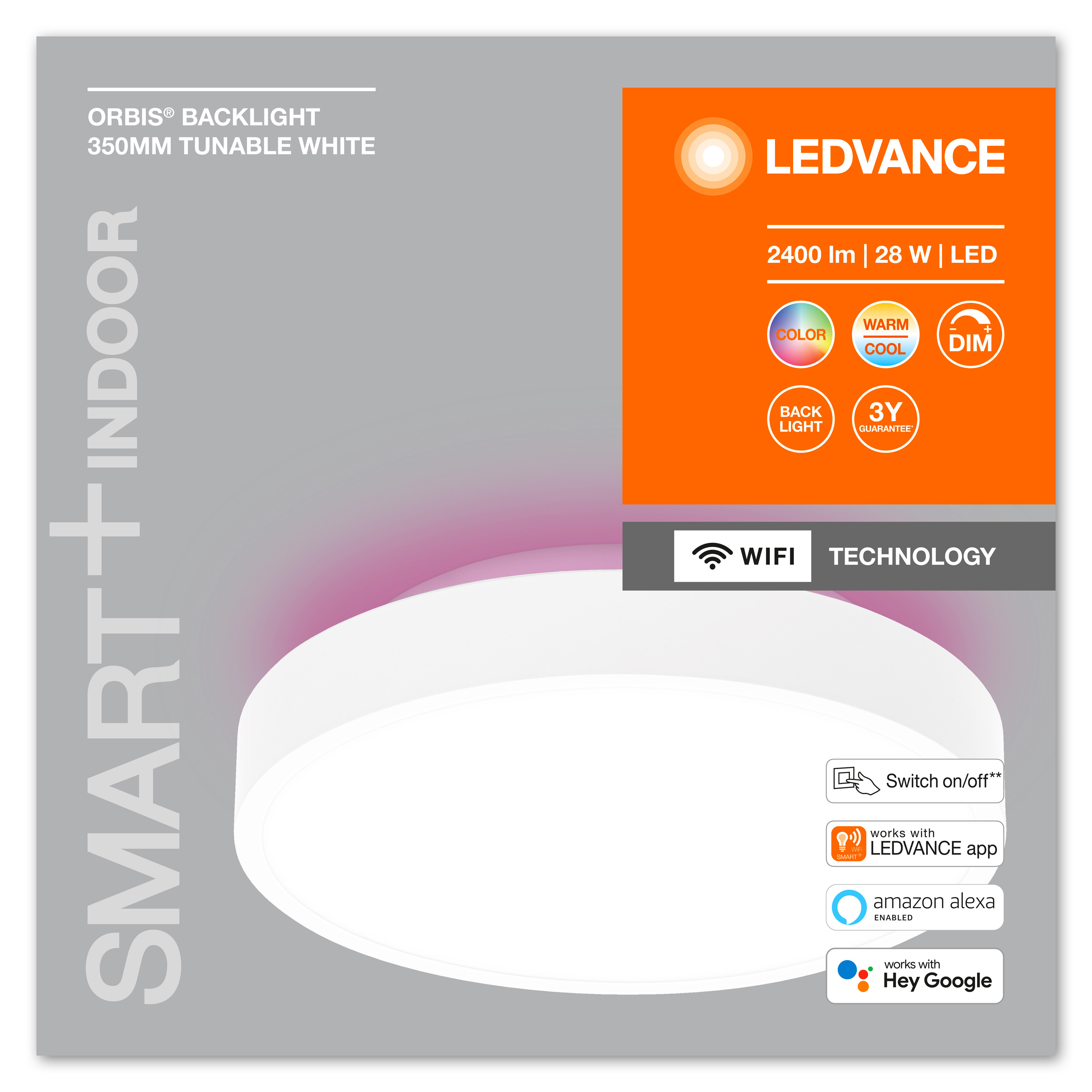 LEDVANCE DECORATIVE CEILING WIFI Deckenbeleuchtung TECHNOLOGY BACKLIGHT Lichfarbe WITH änderbar