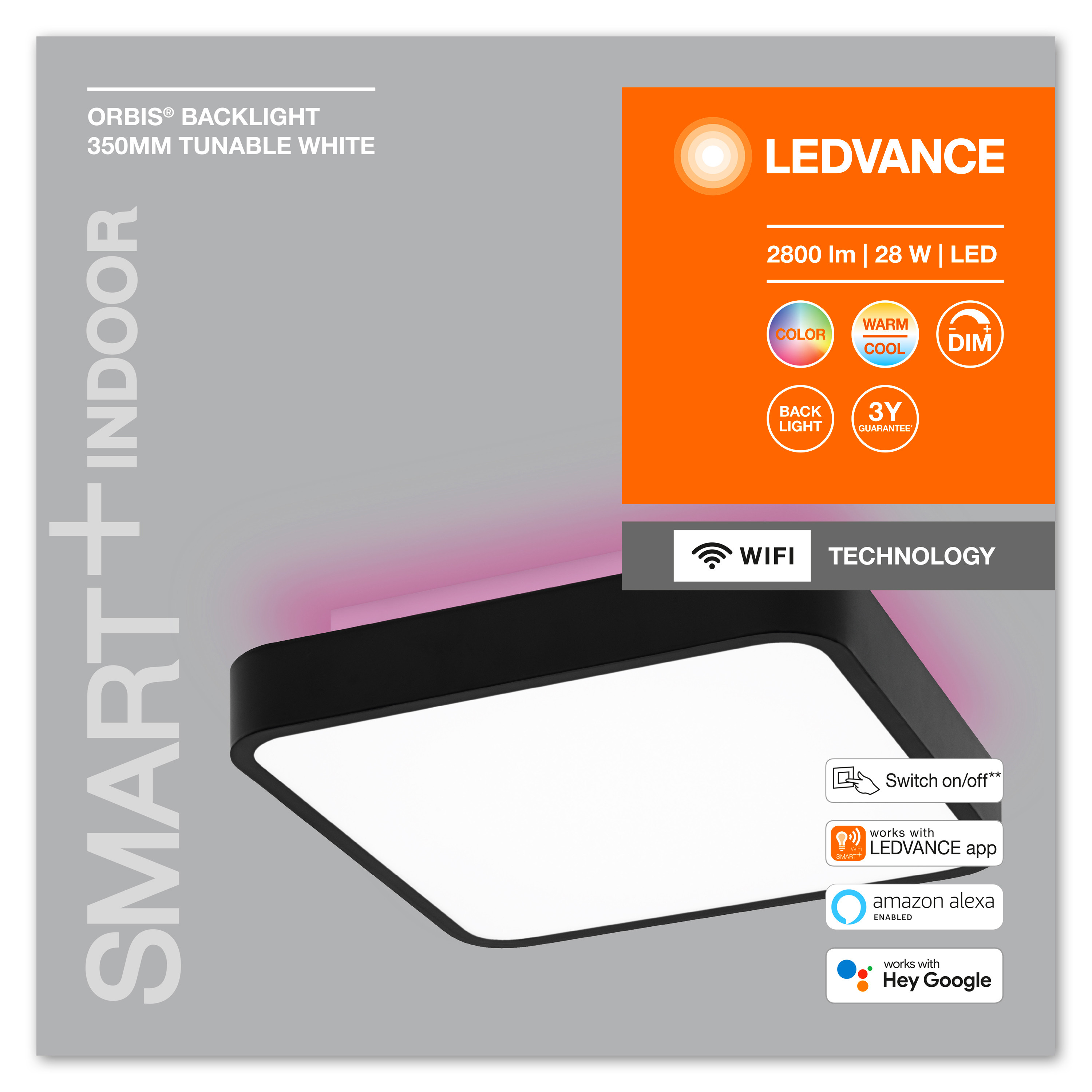änderbar DECORATIVE BACKLIGHT WIFI Deckenbeleuchtung LEDVANCE WITH CEILING TECHNOLOGY Lichfarbe