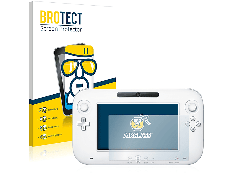 BROTECT Airglass klare Schutzfolie(für GamePad Wii Nintendo U (Controller))