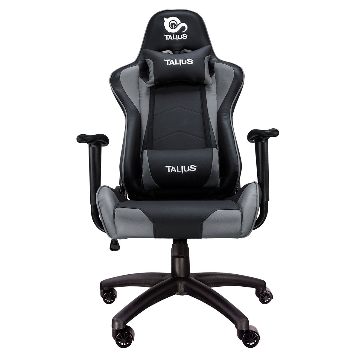 Silla Gaming Talius gecko v2 basculante negra y gris profesional espuma alta densidad ruedas nylon gas clase 4. ideal para niños adultos. juegos oficina escritorio. talgeckogrey 1200