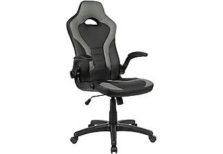 AMSTYLE 126 x 70 x 70 cm Kunstleder Gaming-Stuhl, Grau