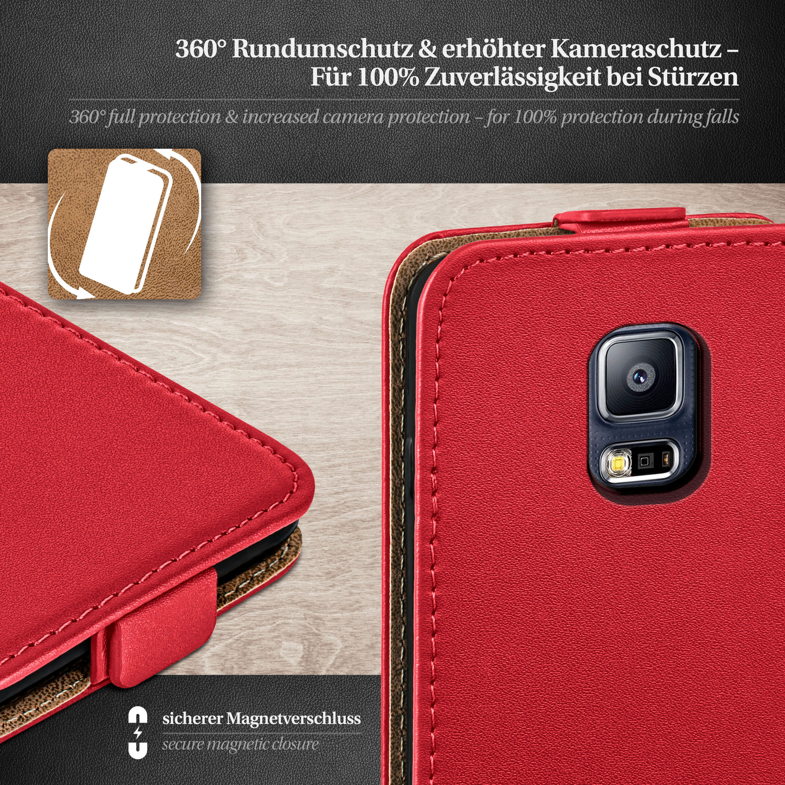 MOEX Flip Case, Blazing-Red / Galaxy S5 Samsung, Cover, Flip Neo, S5
