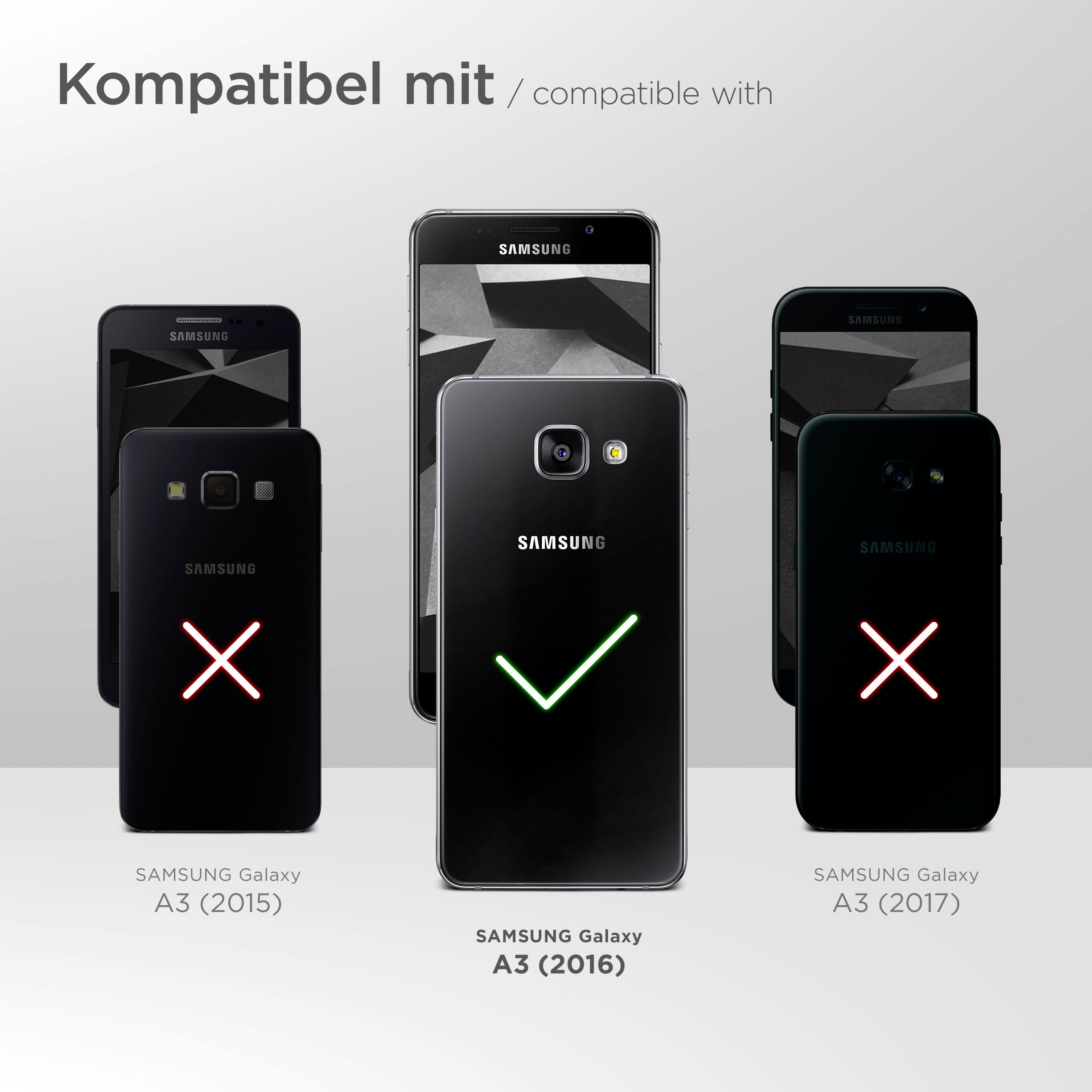 mit Samsung, Einsteckhülle Galaxy (2016), A3 Zuglasche, Cover, Full Schwarz ONEFLOW