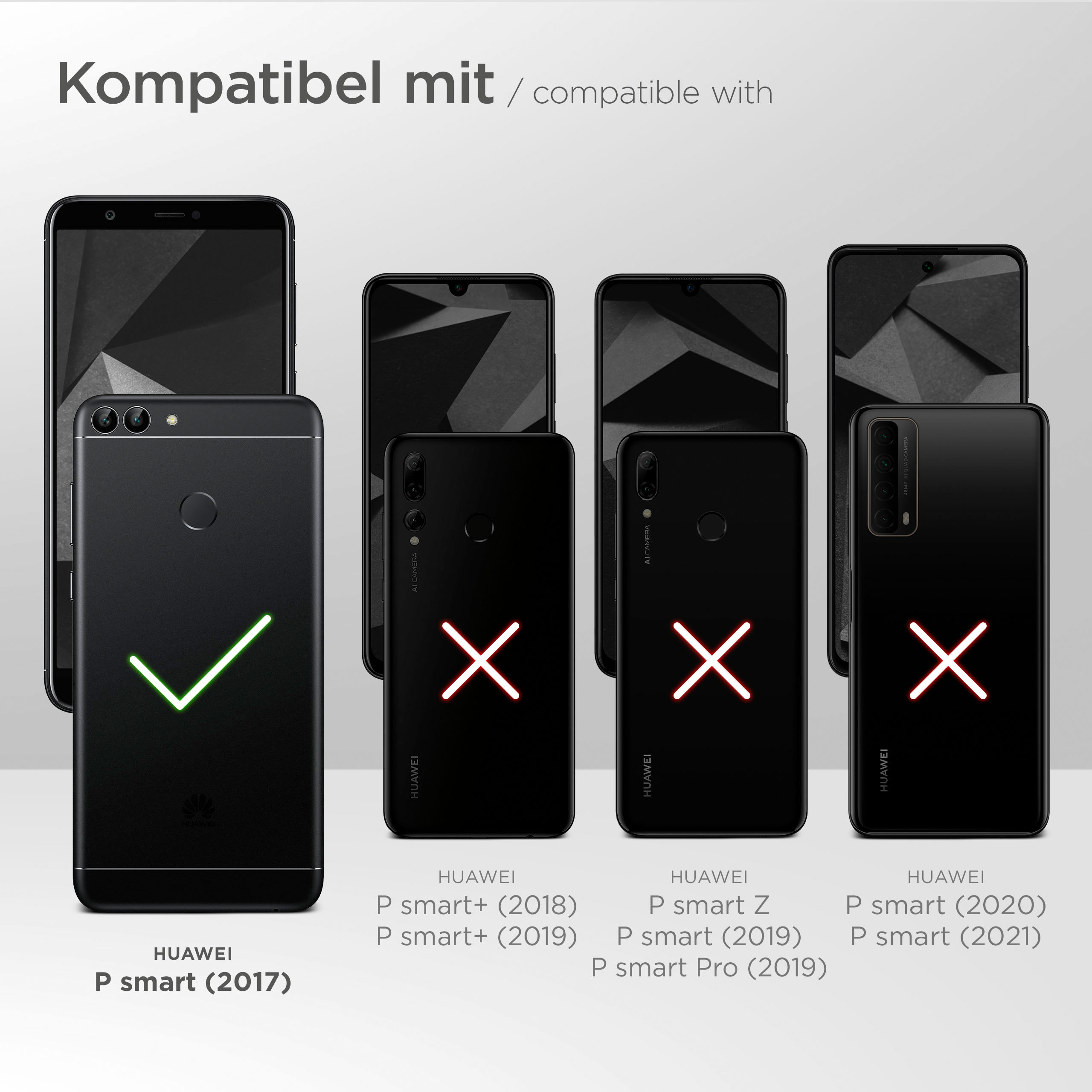 Ein Telefon, das mit einer Hülle kompatibel ist, mit anderen als inkompatibel markierten Telefonen.