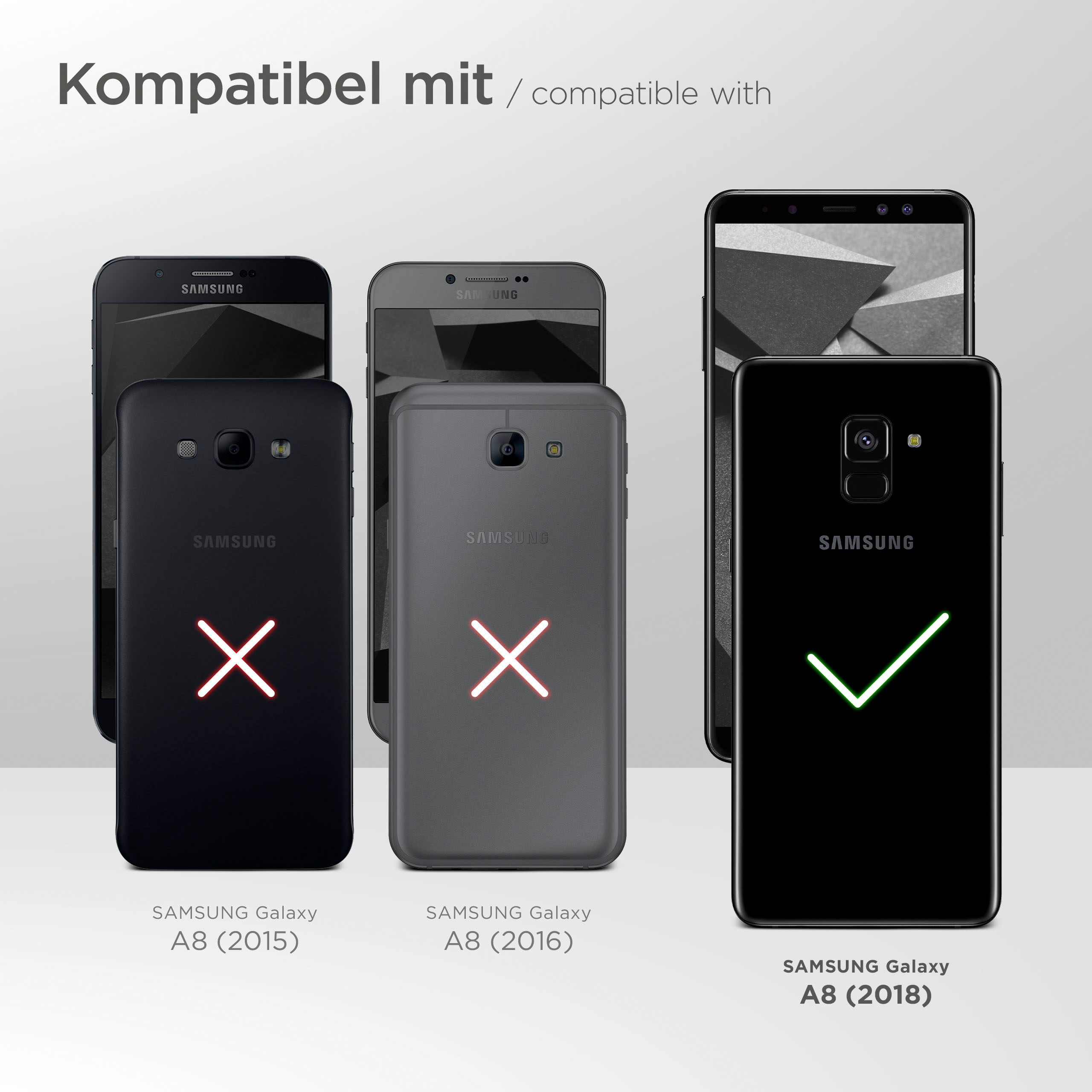 Case, Cover, Galaxy MOEX A8 Samsung, (2018), Purse Dunkelbraun Flip