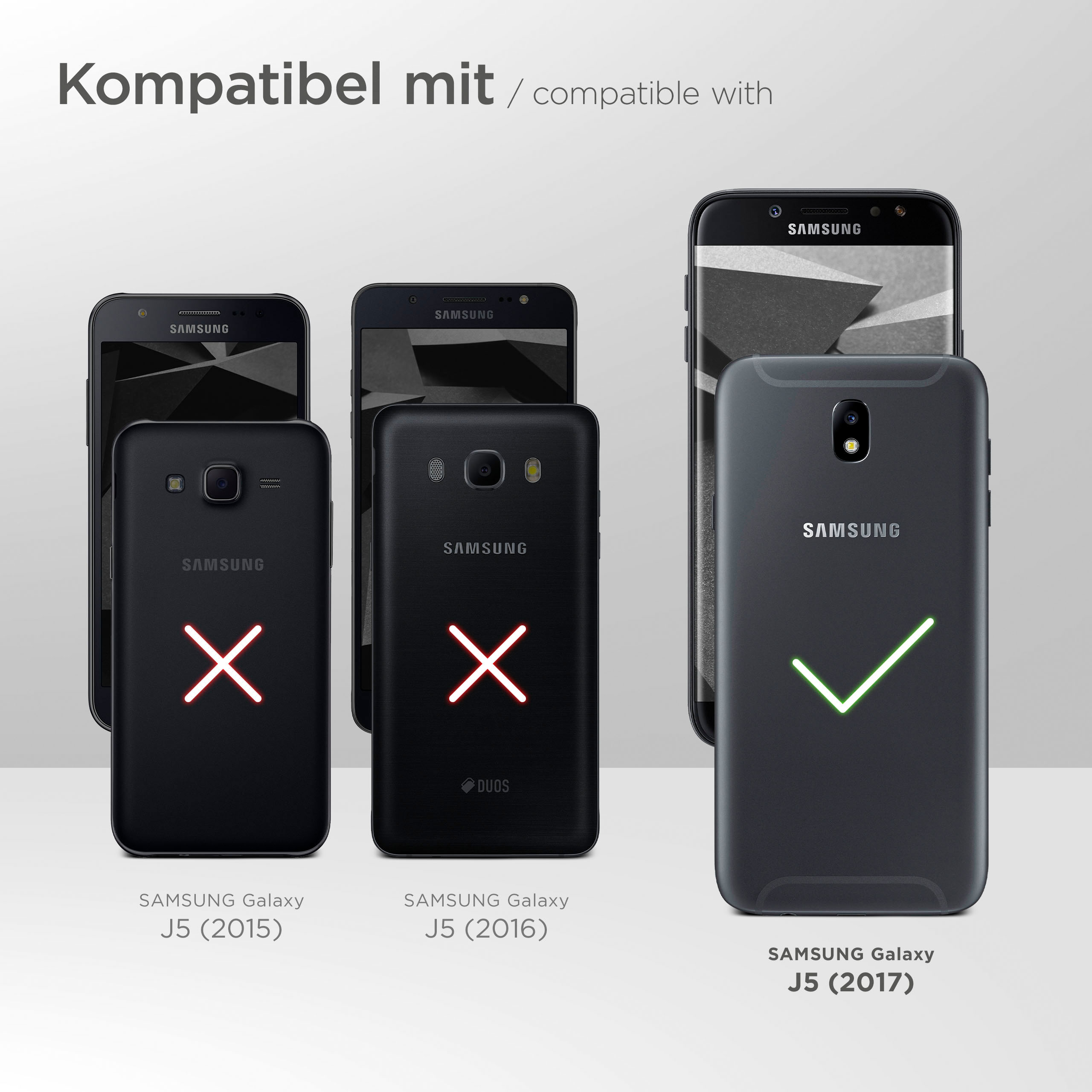 MOEX Handykette, Backcover, Samsung, Galaxy Dunkelgrau J5 (2017)