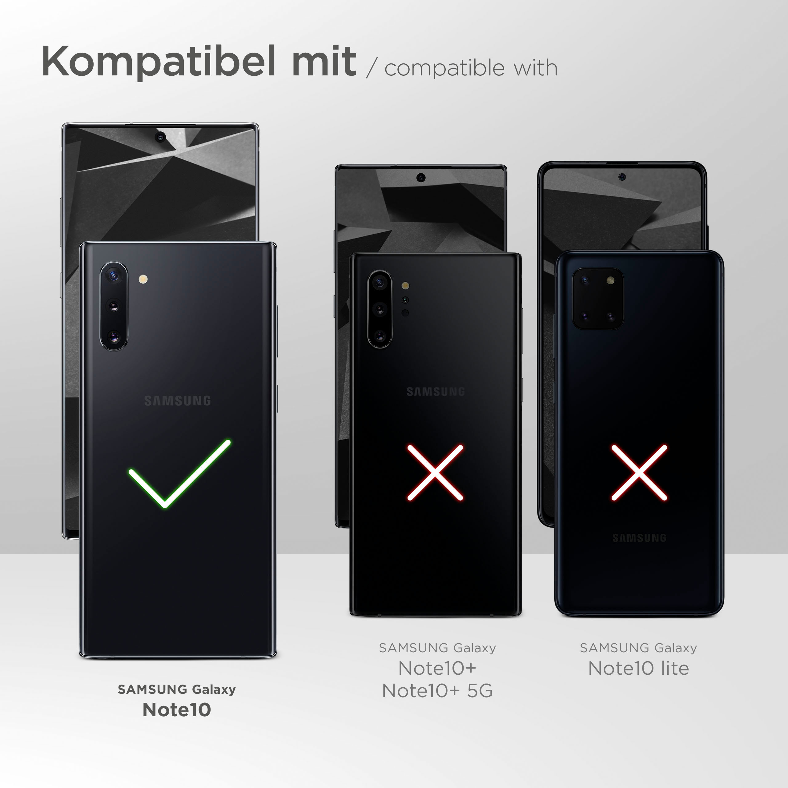 Telefone mit Häkchen und Kreuzen. Texte und Logos sind sichtbar.