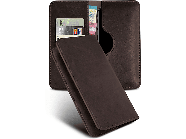 Samsung, (2016), Dunkelbraun MOEX Galaxy Flip Case, Purse Cover, J1
