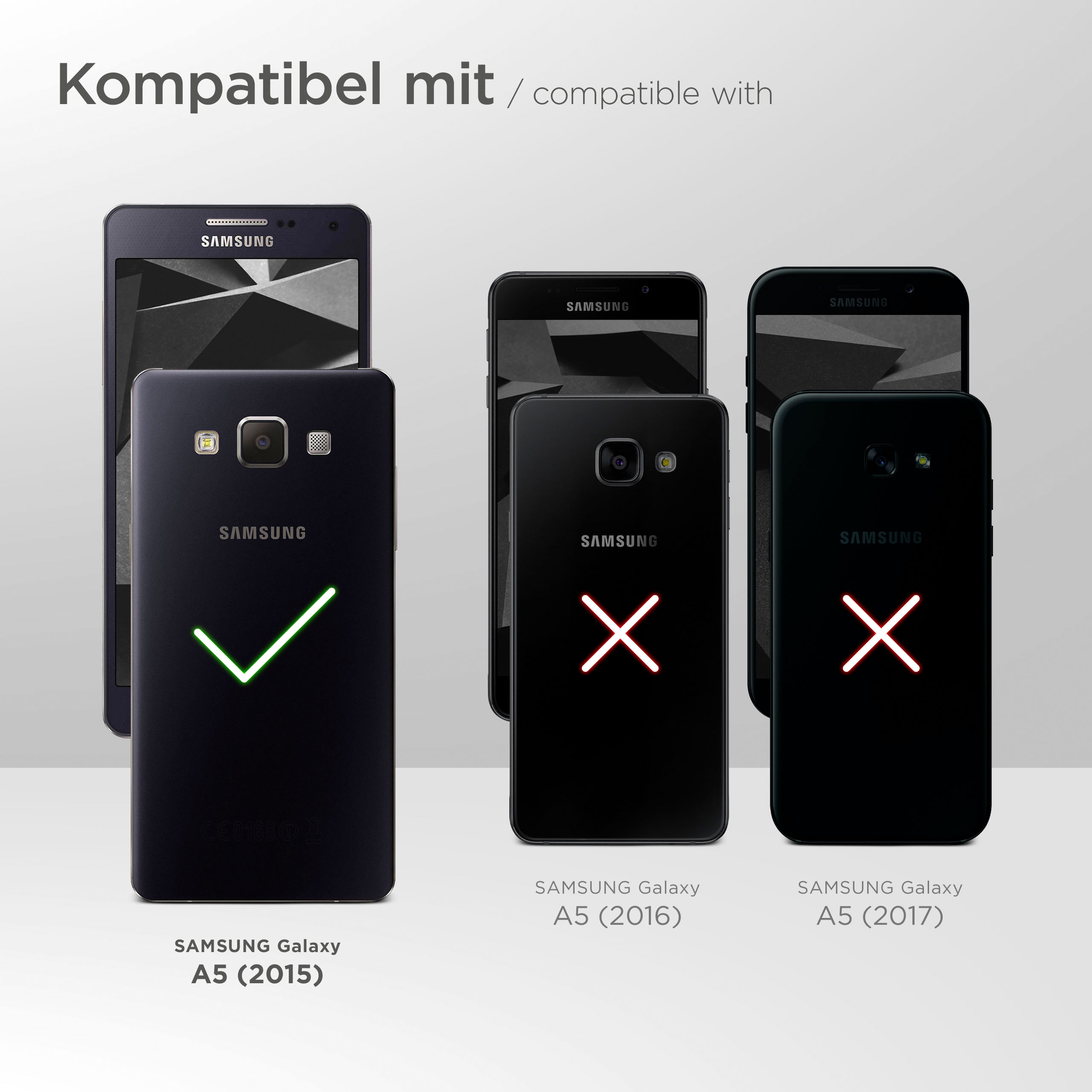 Schwarz Galaxy Samsung, (2015), A5 Full Zuglasche, ONEFLOW mit Cover, Einsteckhülle