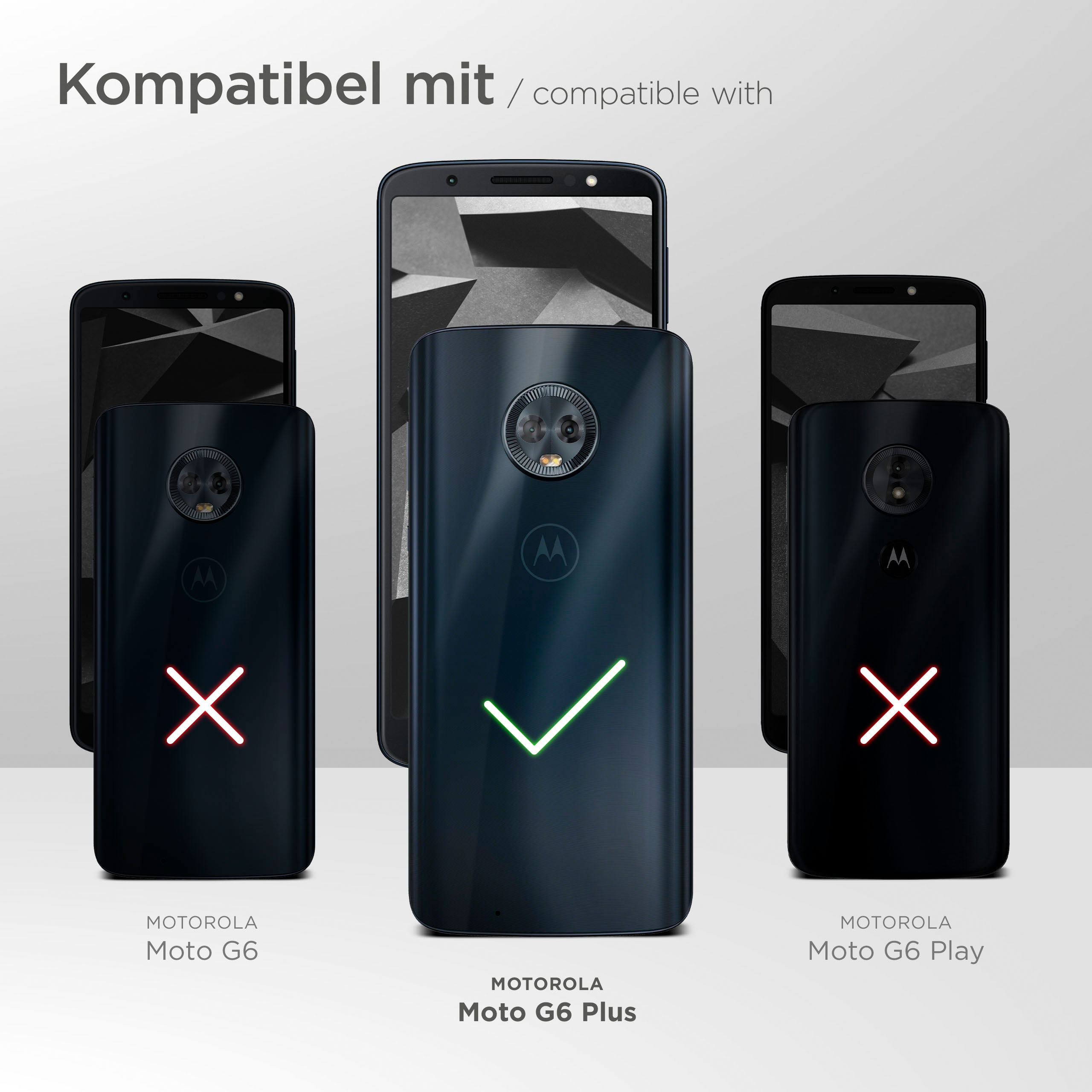 MOEX Purse Motorola, Plus, Case, Cover, Dunkelblau Flip Moto G6