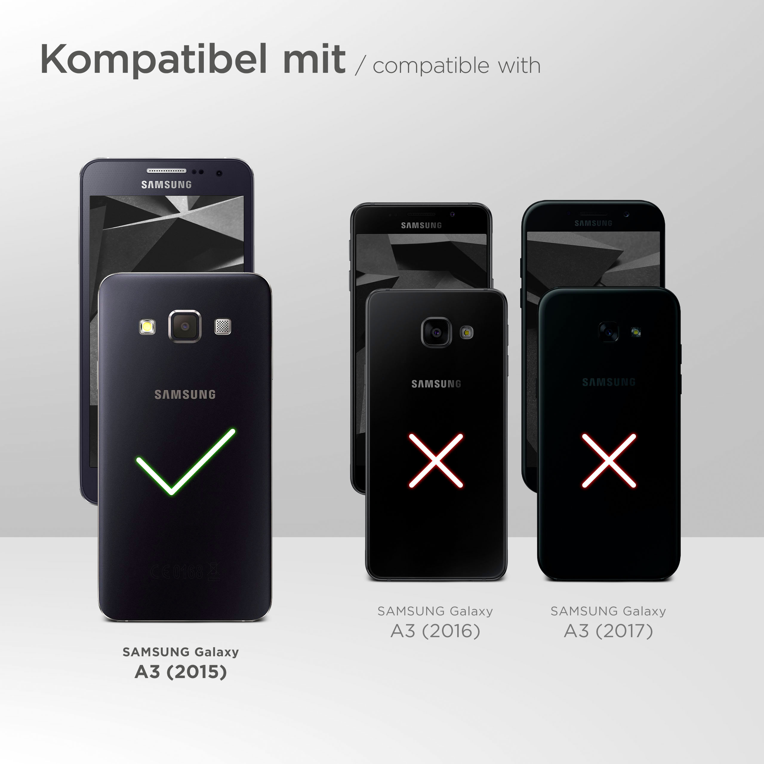 Flip MOEX Purse Case, Dunkelblau Cover, Samsung, (2015), A3 Galaxy