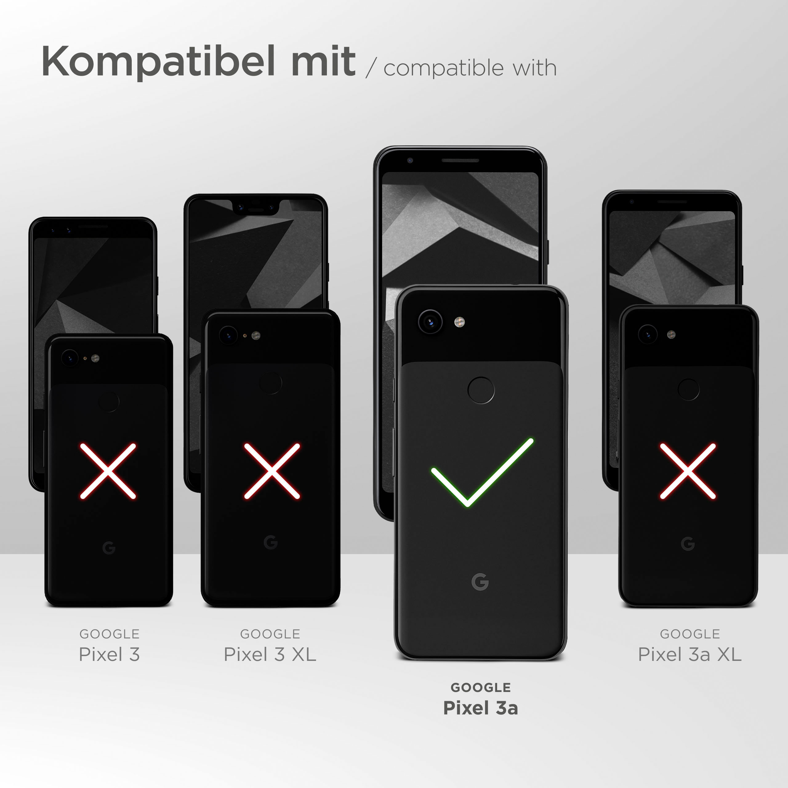 Das Bild zeigt schwarze Telefone, einige mit rotem X, eins mit grünem Haken.