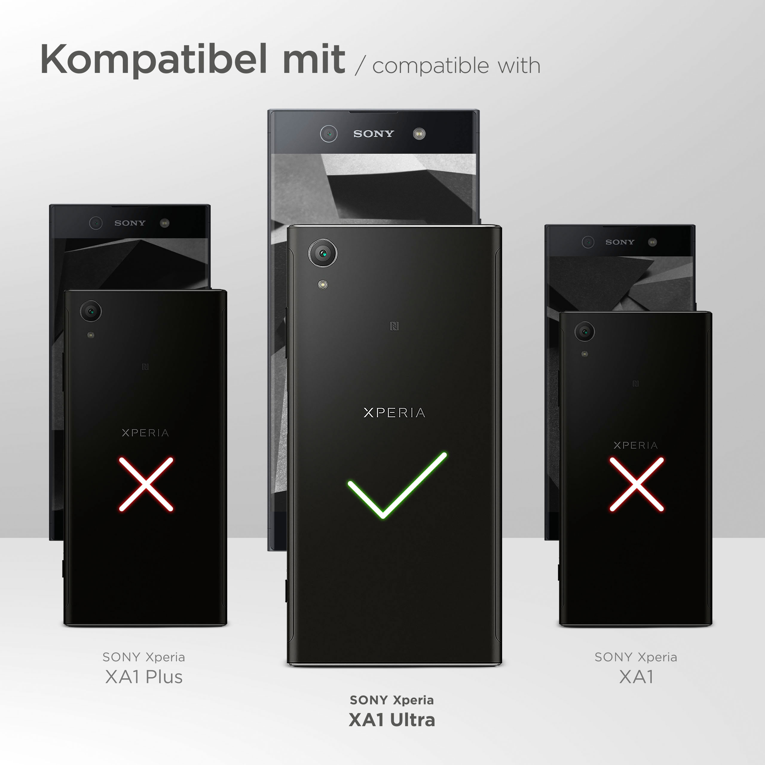 Xperia Purse Case, Cover, MOEX Sony, Flip Ultra, XA1 Dunkelblau
