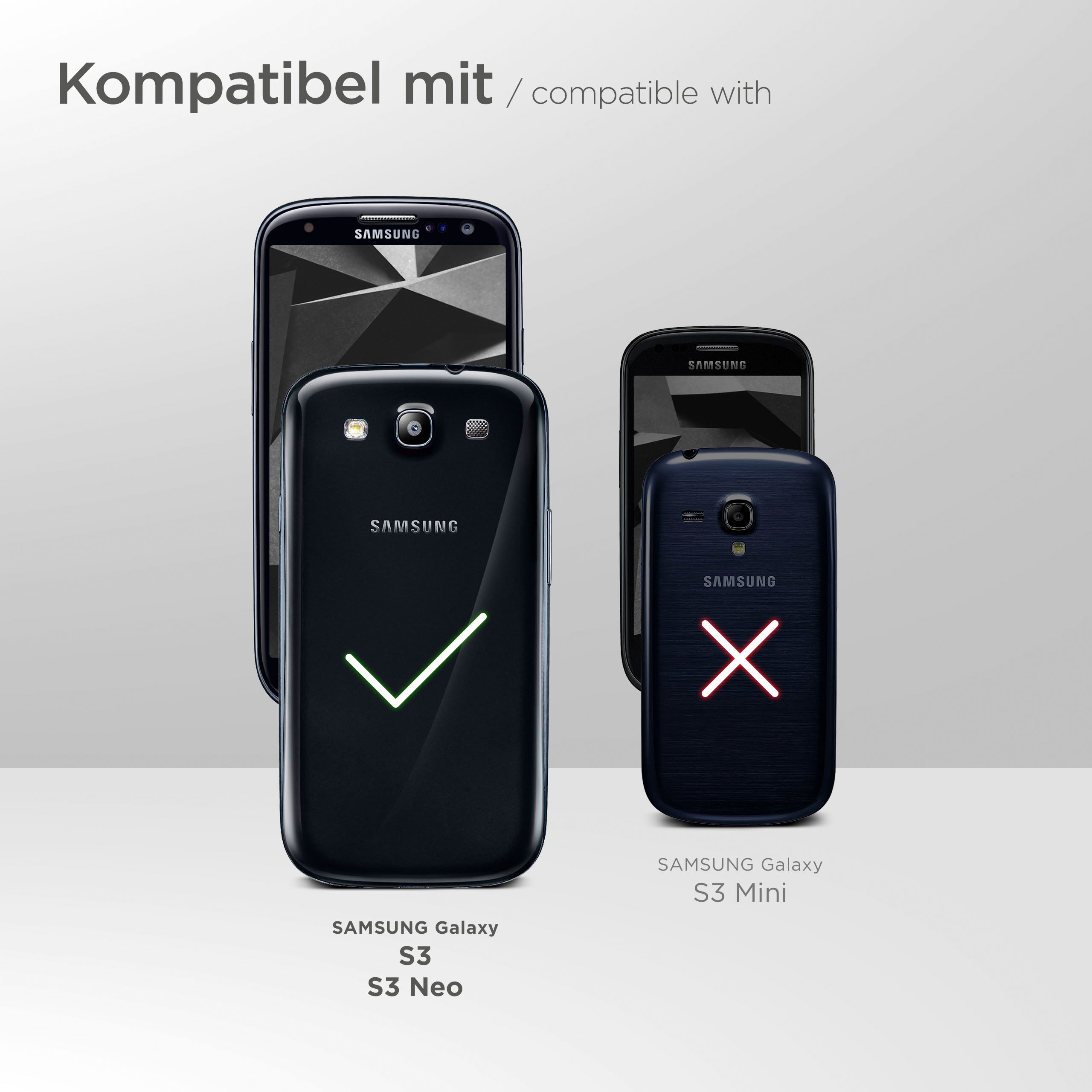 Neo, mit Samsung, Galaxy S3 Einsteckhülle Cover, / Full ONEFLOW S3 Zuglasche, Hellgrau