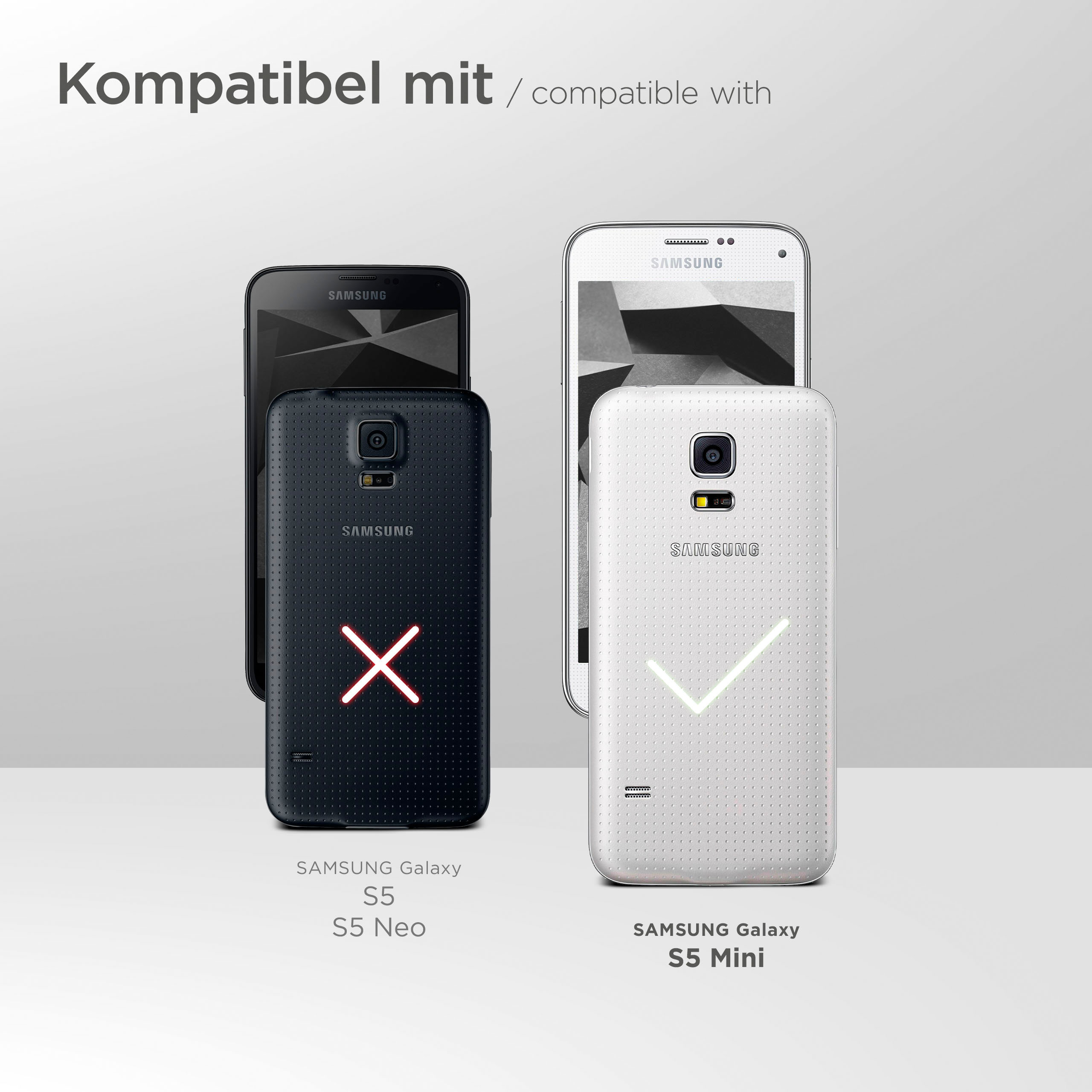 Vier Telefone: zwei schwarze Telefone mit rotem x, zwei weiße Telefone mit grünem Häkchen.