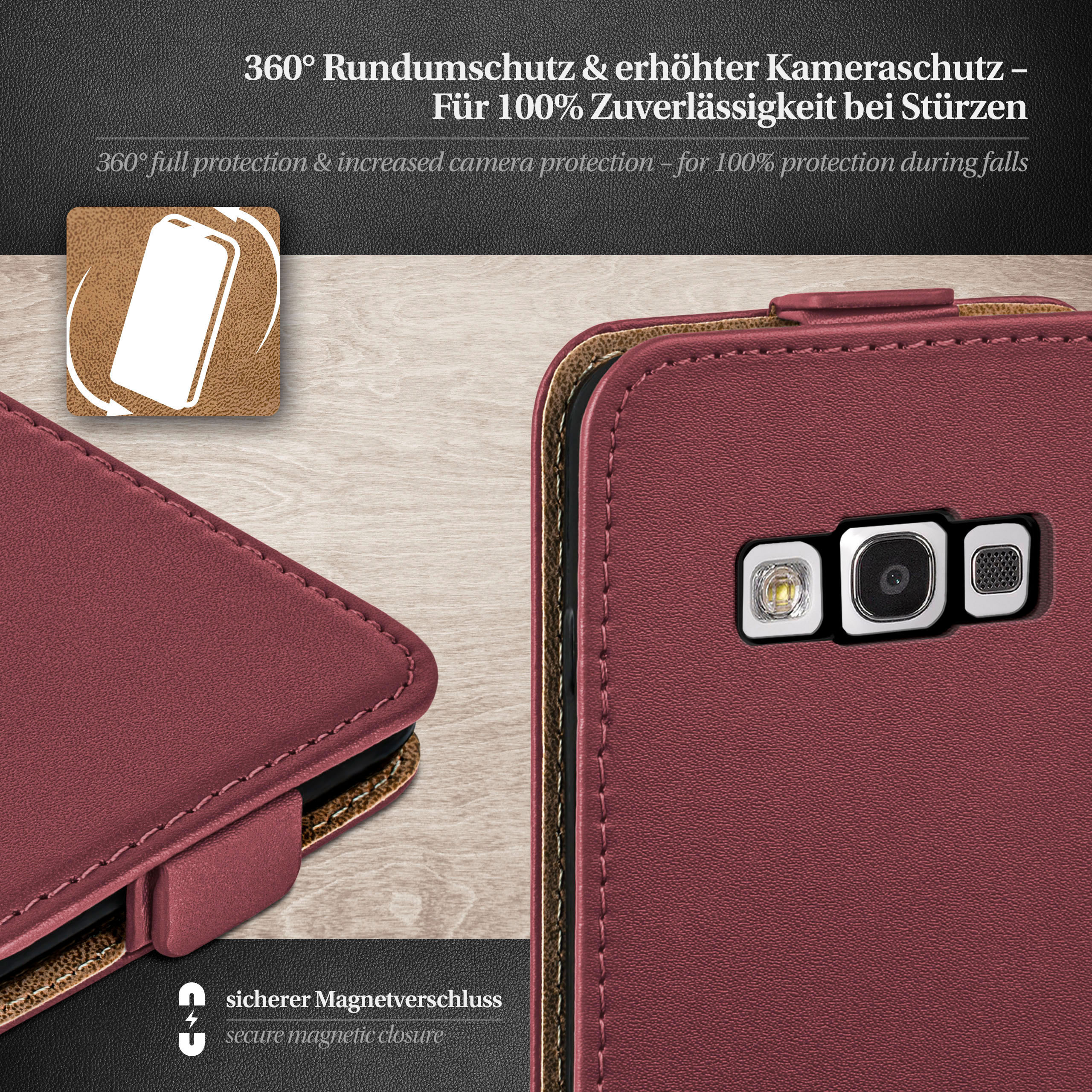 Flip S3 Flip Samsung, Neo, Cover, S3 Case, Maroon-Red MOEX Galaxy /