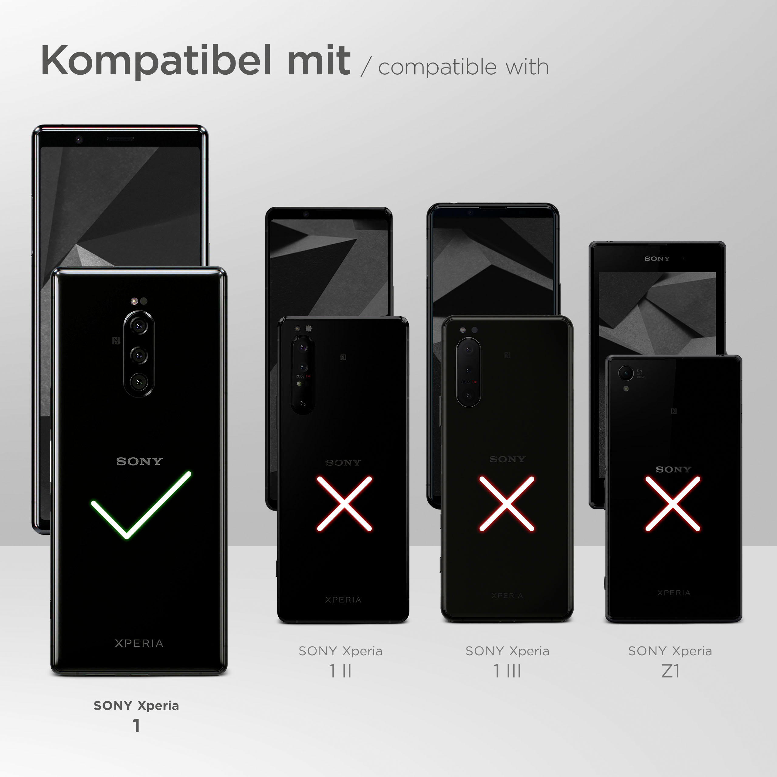 MOEX Sony, Mint Türkis Backcover, Xperia 1, Handykette,