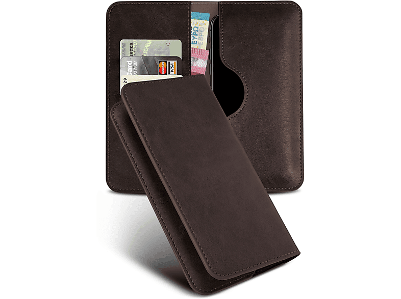 Cover, A7 Samsung, Dunkelbraun Galaxy Flip MOEX Case, Purse (2018),