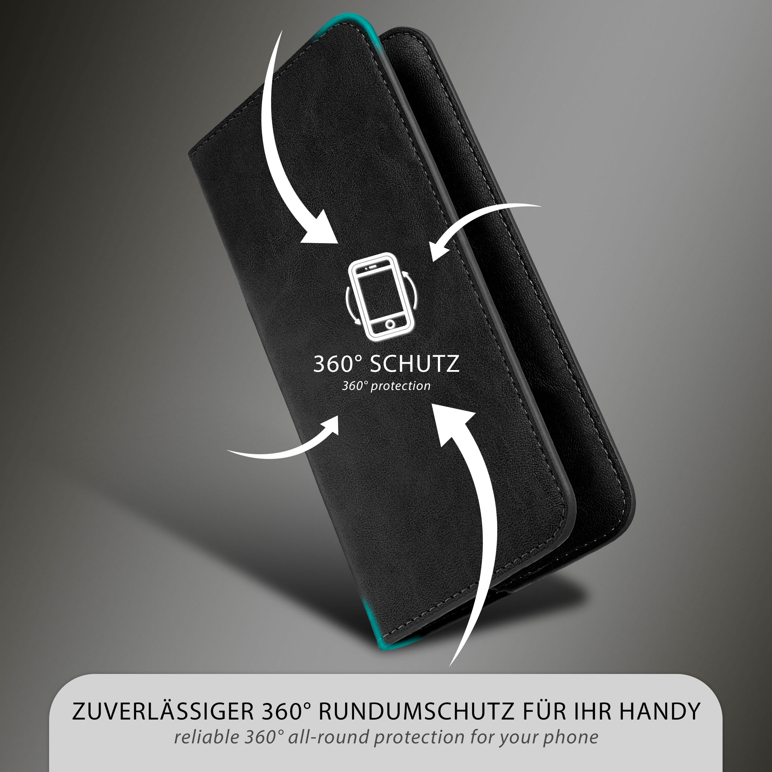 MOEX Case, S4, Cover, Flip Galaxy Purse Samsung, Schwarz
