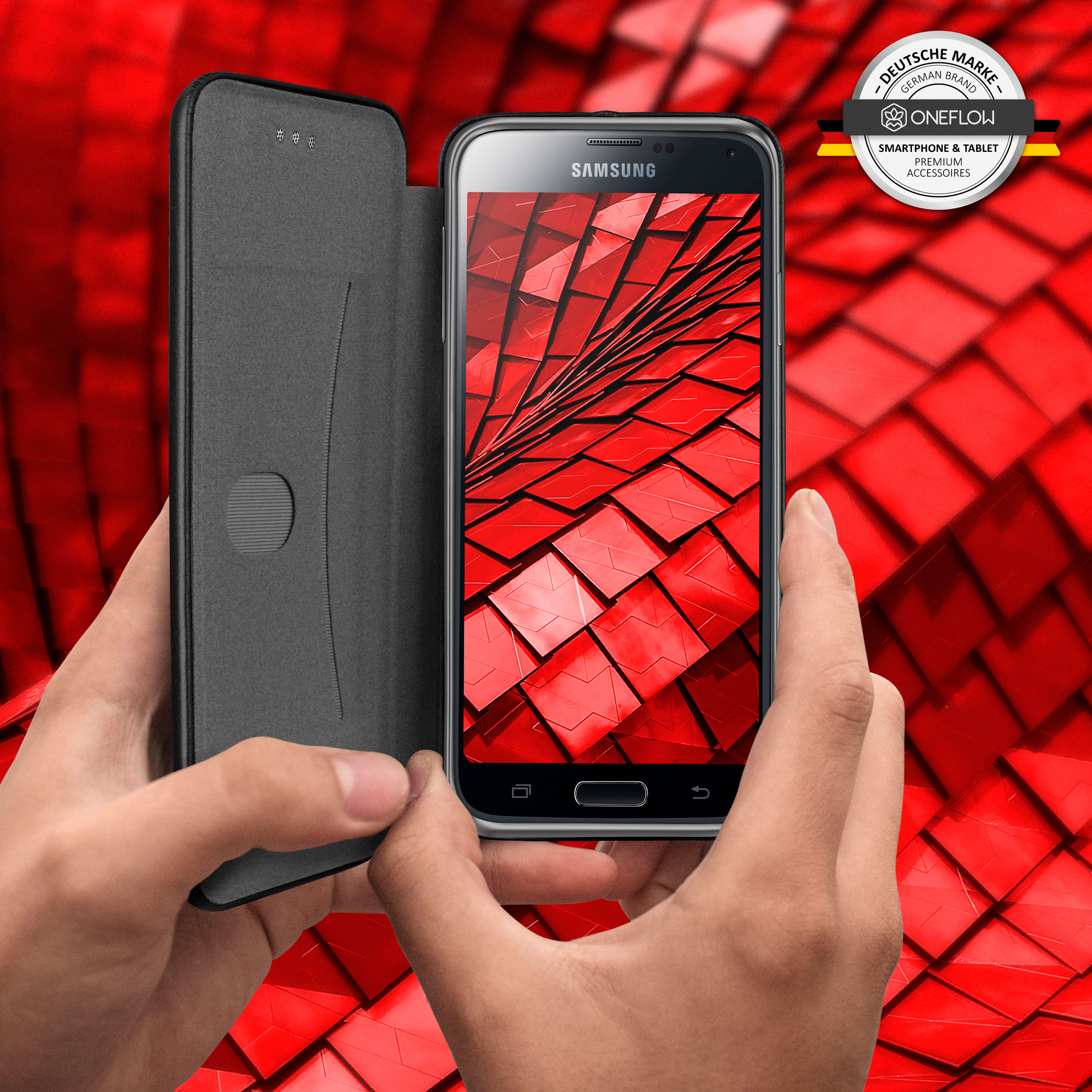 Galaxy Samsung, S5 Case, Business Flip S5 - Tuxedo Cover, / Neo, ONEFLOW Black
