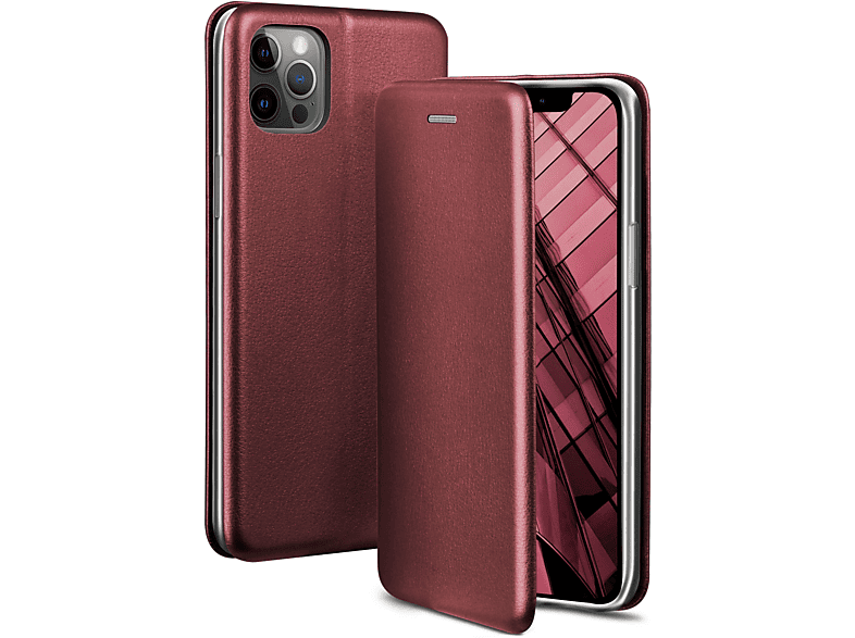 ONEFLOW Business Case, Flip Cover, Apple, iPhone 12 / 12 Pro, Burgund - Red