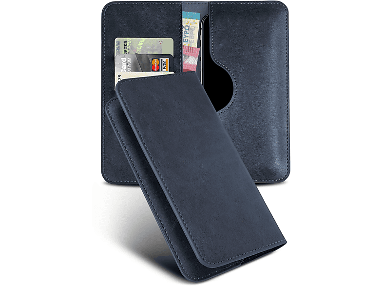 Case, Purse MOEX Y6 Huawei, Dunkelblau Flip Cover, (2019),