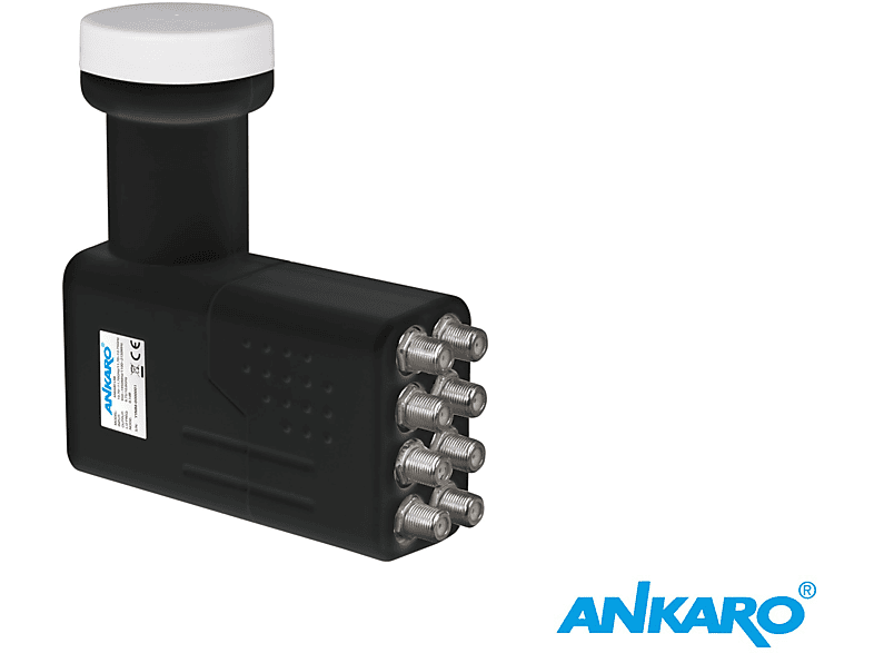 ANKARO ANK LNC 8008 PREMIUM, Octo LNB für 8 Teilnehmer, UHD, 4K, 40mm, 0,1 dB Rauschmaß LNB
