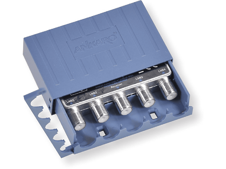 ANKARO ANK 4/1 WSG DiSEqC Schalter 2.0 für 4 LNCs,1 Ausgang, mit Wetterschutzgehäuse, für Mastmontage SAT-Multischalter