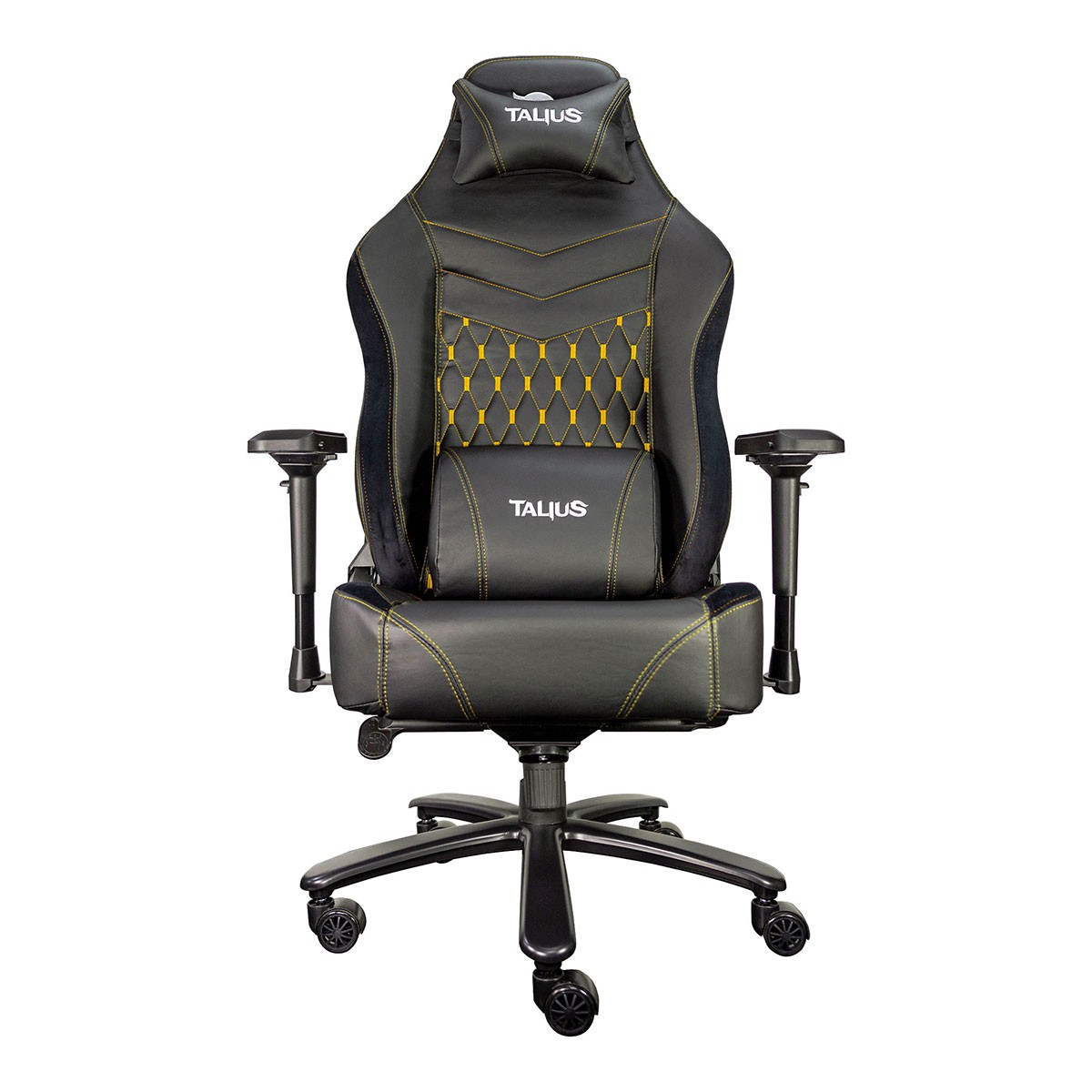 Silla Gaming Talius mamut especial sobrepeso negra amarilla 4d frog base metal ruedas nylon hasta 170kg profesional vasculante reposabrazos 4despuma alta densidad diseño para yellow 170 4