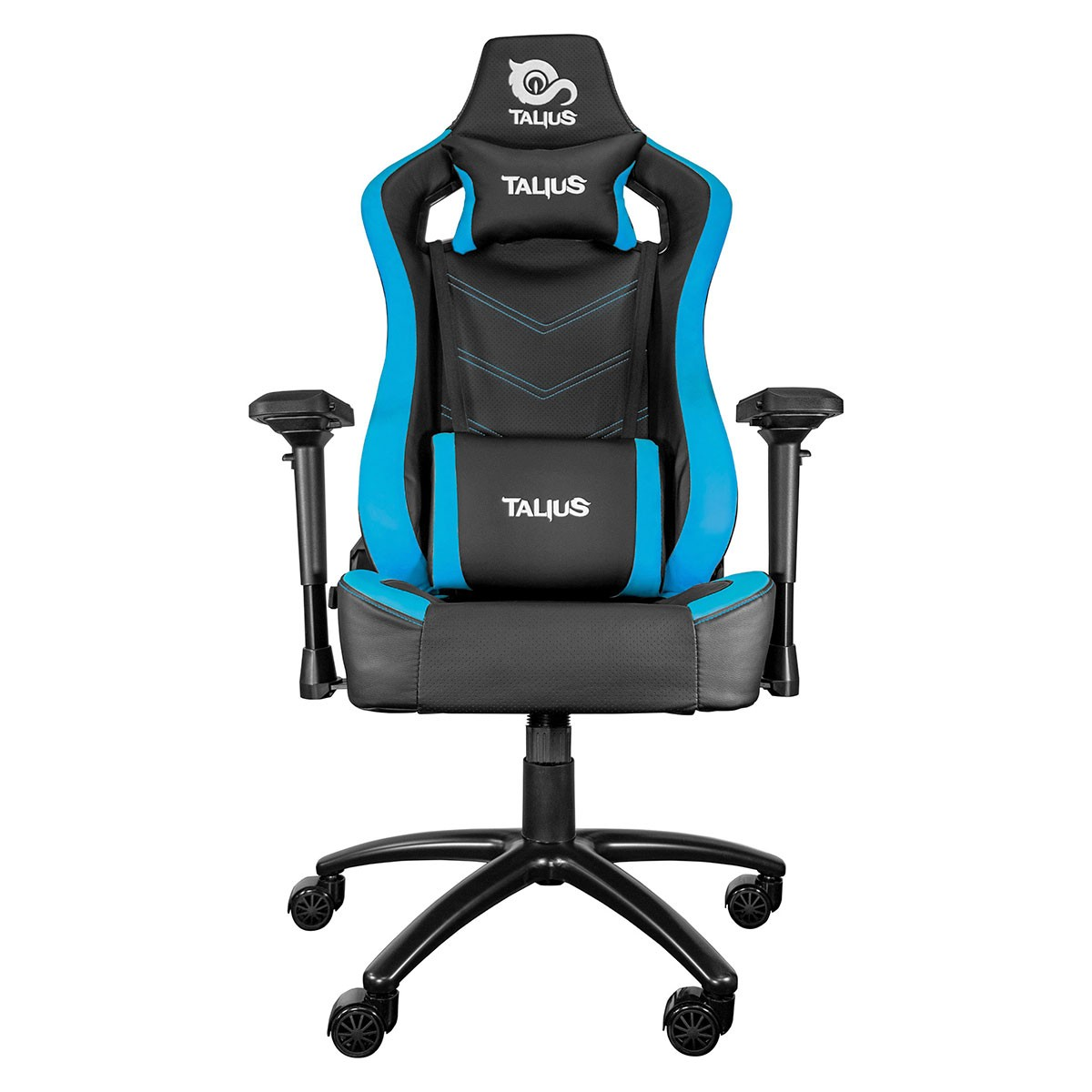 Silla Gaming Talius vulture basculante negra y azul butterfly metal ruedas nylon profesional reposabrazos 4d altura ajustable alto respaldo reclinable blue hasta 120 kg 4